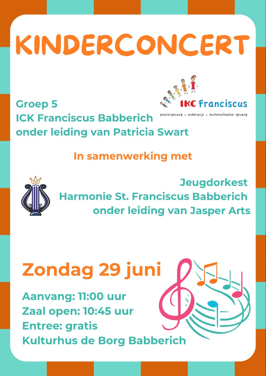 Flyer Kinderconcert 29 juni 2025